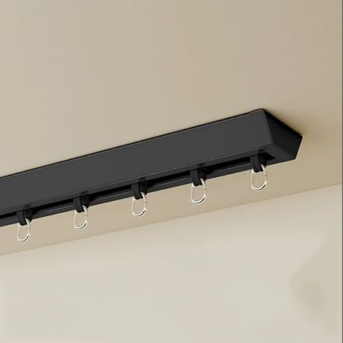 Binario per tenda da soffitto resistente, 4,7 m, stile moderno, per interni ed esterni, per patio, camera da letto, colore nero, 5,5 m