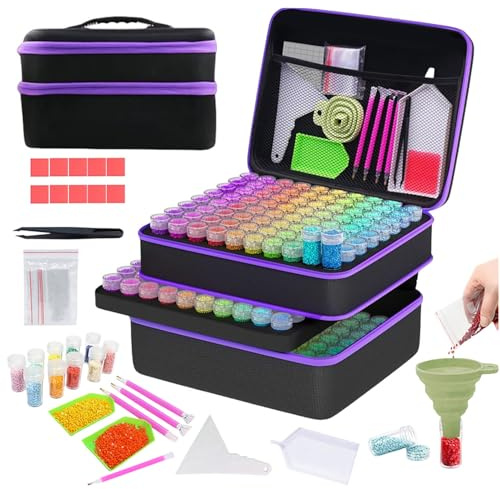RATSTONE Diamond Painting Kit,240 Pezzi Di Bottigliette,Con Scatola,Imbuto,Adesivi e Altri Accessori,Adatto Per La Pittura a Diamante,La Conservazione,Ecc.