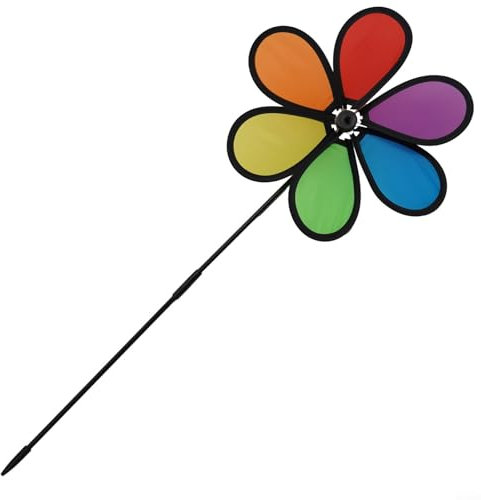 Panno in fibra di vetro fiore mulino a vento spinner 52 cm lunghezza giardino decorazione ornamento esterno per cortile patio casa tenda bambini passeggino ruota vento portatile