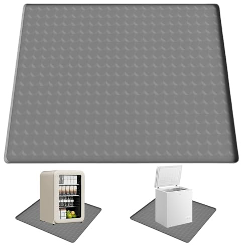 Kühlschrankmatte, 60x60cm Mini-Kühlschrank Tropfmatte, Silikon Kühlschrankmatten mit Erhöhtem Rand, Bodenschutz Gefriermatte, Abtropfschale für Kühlschrank, Waschmaschine, Weinschrank
