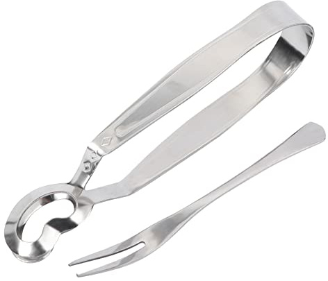 Ipetboom 2Pcs Stainless Steel Snail Fork Clip Premium Escargot Utensils for Home Restaurant and Hotel Compact Design for Shell Foods Sushi and French Meals