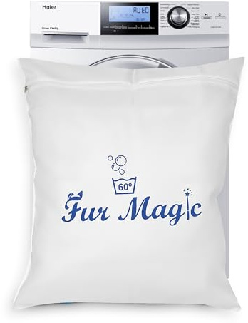 Fur Magic Pet Laundry Bag Keeps Your Washing Machine Free From Pet Hair Large Size, Removes Dog Cat Horse Rabbit Fur, 60 Degrees Washing, White