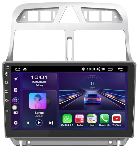AWESAFE Autoradio pour Peugeot 307 307CC SW (2002-2013) [2Go+32Go] avec Android 13 CarPlay sans Fil/Android Auto 9 écran Tactile, Wi-FI/GPS/FM/RDS/DSP, Commandes au Volant