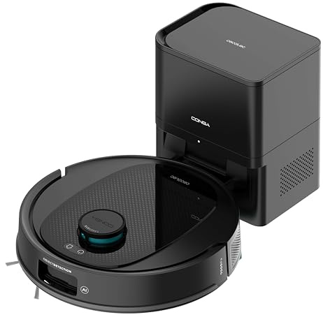 Cecotec Robot Aspirateur et Laveur de Sols avec Base d'Auto-vidage et IA Conga Y80 X-Treme. Navigation Laser et Intelligence Artificielle, 13000Pa, Base de 2,5L, Autonomie jusqu'à 220m²,App 3.0