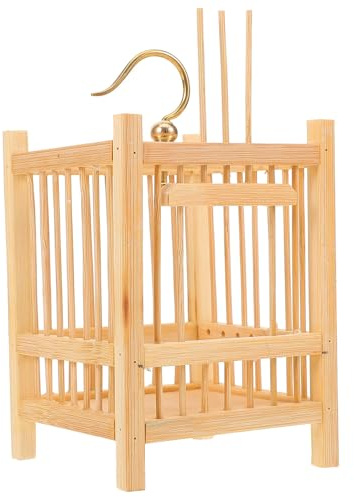 HOODANCOS Gabbia in bambù per Cavallette Mini Resistente Gancio Rinforzato, Portatile e Compatta, per Allevamento e Osservazione di Insetti
