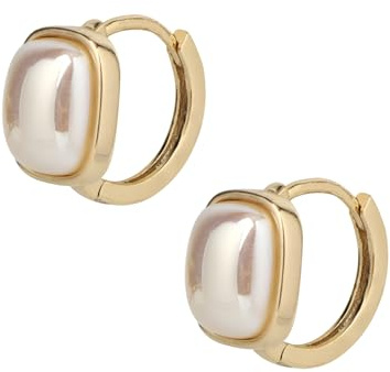 MOTIBACK Perlenohrringe Gold für Damen, Vintage Creolen Gold Modeschmuck | Elegante Tropfen Ohrringe Hängend mit Kunstperlen, Hypoallergenes Geschenk für Alltag, Arbeit, Hochzeiten, Partys