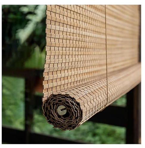 MXL&LJB Bamboo Roller Blinds Natural Bamboo Blinds for Outdoor Patio Privacy Protection Bamboo Shades for Windows Handwoven Vintage Decoration Easy to Hang for Terrace Garden(90x170cm)