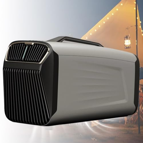Mobil AC-enhet för husbil, 5200 BTU 2-i-1 bärbar luftkonditionering, tyst camping-AC-enhet med kompressor, låg strömförbrukning för tält, husbil, kylning + avfuktning + fläkt + viloläge Grey-24V