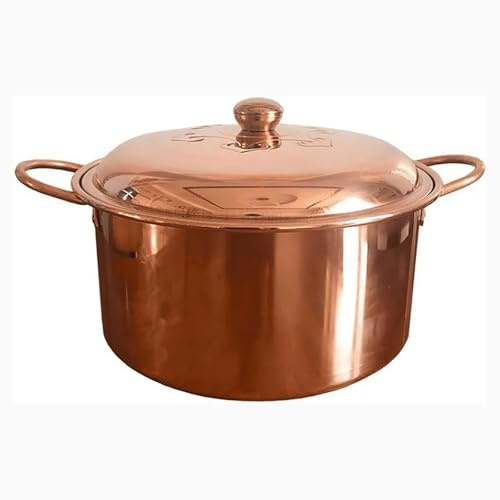 Pentola in Rame Fatta a Mano (24/26/28 cm) - Ideale per shabu-shabu e zuppa di Montone, Adatta a Piani Cottura a Gas e a induzione, Perfetta per un'autentica Cucina Cinese.