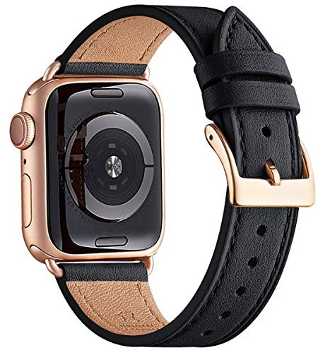 QAZNZ Genuine Leather Straps for Apple Watch Strap for Women Men Dressy | 40mm 42mm(Series 11 10) 41mm 38mm,Replacement Wristband for iWatch SE 1/2/3 Series 9 8 7 6 5 4 3 2 1 & Ultra 3/2/1 Office