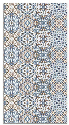 Panorama Vinylteppich - Modell Orientalische Blaue Hydraulik Fliesen - 80x300 cm - Verschiedene Größen - Deko Küche, Läufer und Outdoor