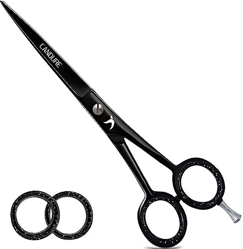 Candure Hairdressing Scissor Barber Salon Shear Stainless Steel Hair Cutting Scissors for Professional, Hairdressers, Barbers and Salon Use for Women, Men, Children and Adults 6 Inch