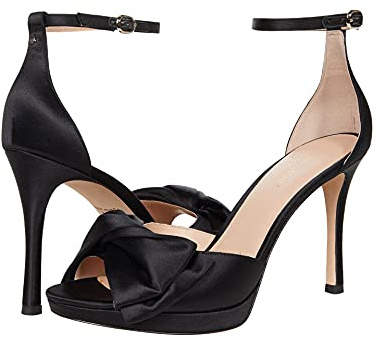 Kate Spade New York Womens Bridal Bow Heeled-Sandals, Black, 7.5 UK