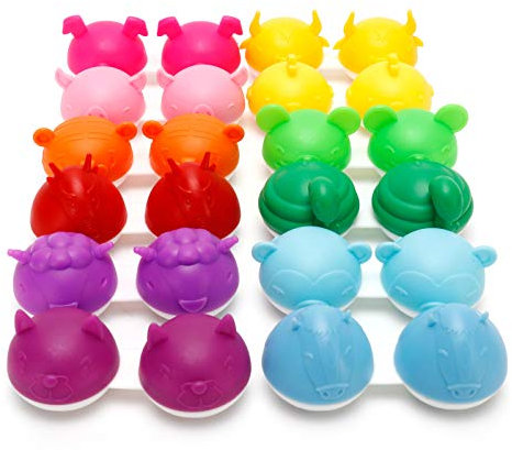 12er-Pack Farbige Kontaktlinsen-Etui, Niedliches Tier-Kontaktlinsen-Etui Großer Box-Halter Kein Auslaufen Staubdichter Kontaktlinsen-Etui Organizer mit Tragebox