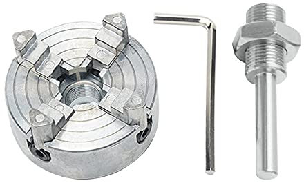 BOROCO Mandrino 4 griffe per Trapano in lega di zinco Mini tornio Mandrino M12 * 1 Mandrino Trapano elettrico a mano Biella Utensile elettrico per mini tornio in metallo