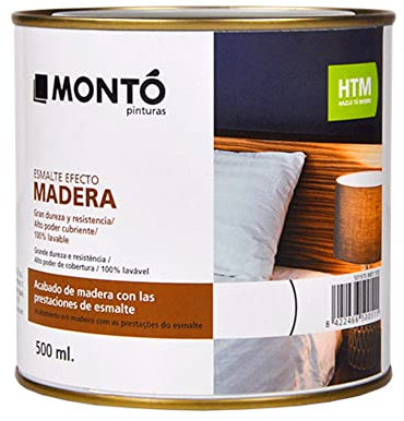 Esmalte Laca Liso de Poliuretano al Disolvente para Acabados Efecto Madera. HTM Esmalte Efecto Madera 500ml (Caoba)