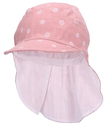Sterntaler Unisex barn skärmmössa nacke. Prickar barnmössa, delikat rosa, normal, Mjuk rosa