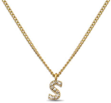 GD GOOD.designs Kette Buchstabe Gold für Damen | 18K vergoldete Halskette mit Zirkonia Initialien | Goldene 316L Edelstahl Buchstabenkette
