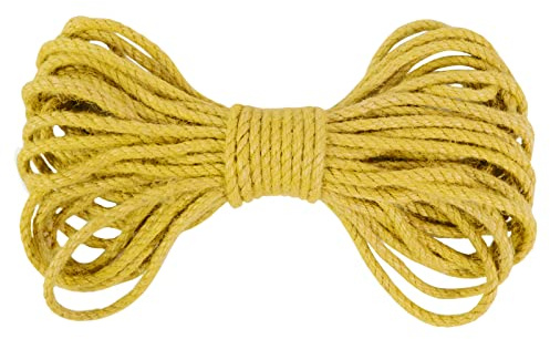 LEREATI Ficelle Jute, Corde Jute 5mm x 10m Corde Chanvre Naturelle Solide, Ficelle Jardin pour Décoration, Bricolage, Jardinage, L'emballage Cadeau, Artisanat, Arts Créatifs (Jaune)
