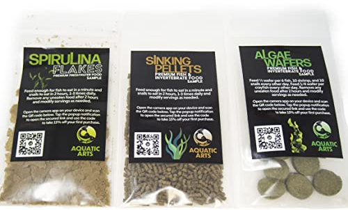 Aquatic Arts Freshwater Snail Food Variety Pack, Algae Wafers for Snails, Mystery Snail Food, Snail Food Aquarium Freshwater Nerite Snails, Live Snails for Freshwater Aquarium, Live Aquarium Snails