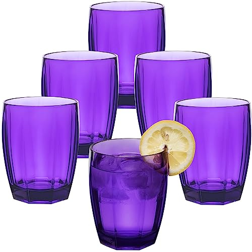 6 verres camping acrylique Violet 320ml Verre eau pique-nique personnes