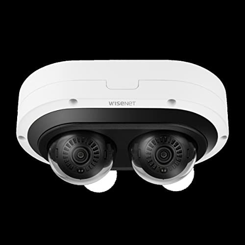 Hanwha PNM-C7083RVD 25 m 2MP X 2 AI IR Aluminium Netzwerk Vandal Outdoor 2 Kanal AI IR Dome Kamera, weiß