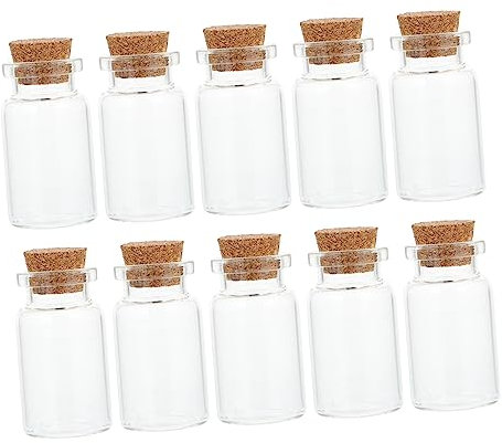 Warmhm 30pcs Lanugo Tooth Collection Bottle Glass Bottle Wood Cork Stoppers for Boys and Girls Decor Lids