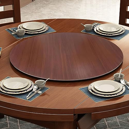 ESOYAWE 50 60 70 80 90 100 Cm Plateau Rotatif en Bois Rond pour La Table À Manger, 360° Rotation Silencieuse Antidérapant Plateau De Service, Grand Lazy Susan Plateau Tournante avec Roulement