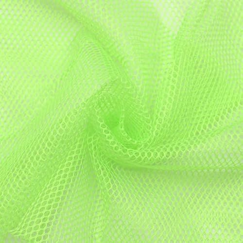STOFFKONTOR Mesh Netzstoff Stoff Neon Grün, Breite 150cm Meterware | Luftdurchlässig & leicht für kreative Nähprojekte Elastisch & angenehm für Sport und Fashionlooks Ideal für Einsätze, Kostüme