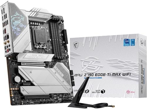 MSI MPG Z790 Edge TI Max Carte mère de Jeu WiFi (Prend en Charge Les processeurs Intel 12e/13e génération, LGA 1700, DDR5, PCIe 5.0, M.2, LAN 2,5 Gbit/s, USB 3.2 Gen2, Wi-FI 7, ATX)