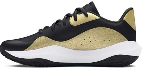 Under Armour Scarpa da Basket Unisex per Bambini UA Lockdown 7 Low, Nero Metallizzato Oro Nero, 38.5 EU