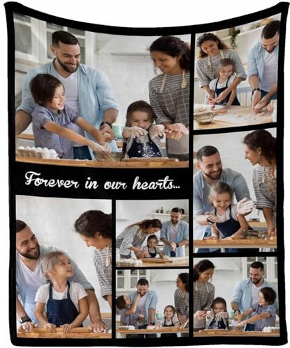 Personalisierte Decke, Personalisierte Decke mit Foto, Kuscheldecke mit Foto und Text, Fotodecke mit Eigenem Fotos, Personalisierte Geschenke für Freundin,Mama,Papa, Frau, Weihnachten (7 Fotos)