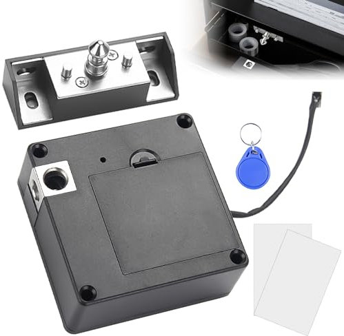 Smart Schrankschloss: Lochfreies Smart Schubladenschloss mit RFID Proximity Karten und Proximity Schlüssel, Unsichtbar RFID Electronic Schrankschloss für Schublade, Schrank, Tür aus Holz, Eisen, PVC