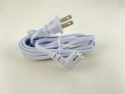 OMNIHIL [UL Listed] White Extra Long 10FT L-Shaped C7 Power Cord Replacement for iRobot Roomba Vacuum Charger Dock 17070 17064 e5 e6 I7 Power Cord Cable