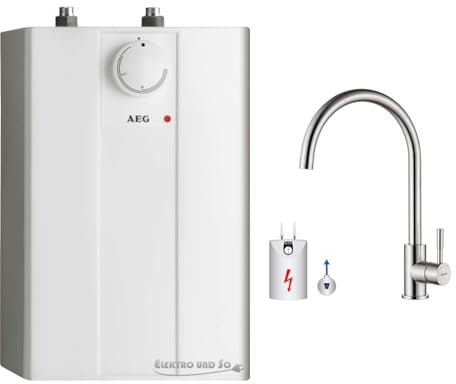 AEG druckloser Kleinspeicher Huz 5 Basis & GRIFEMA Niederdruck Armatur Küche