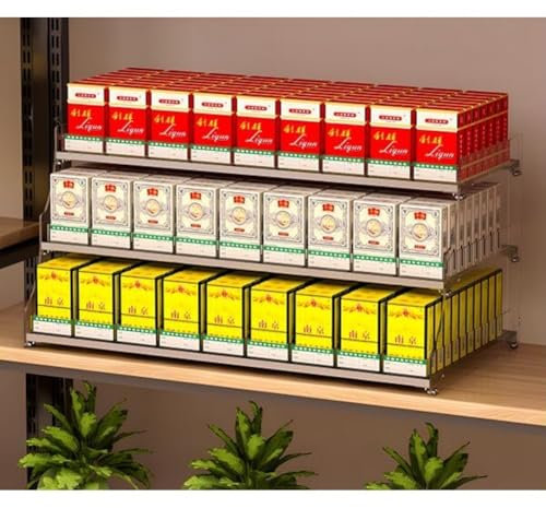 Présentoir de cigarettes, porte - cigarettes mural, machine à fumer automatique acrylique, rack de comptoir trapézoïdal, pour le marché des magasins ( Couleur : Clair , Taille : 56.5x29x22.5cm )