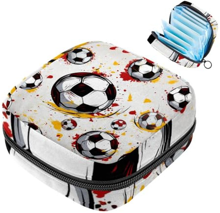 Damenbinden-Aufbewahrungsbeutel für Damen, große Kapazität, Menstruationspad-Tasche, Fußball, 280 Menstruationstaschen, Tampon-Sammeltasche, Geldbörse