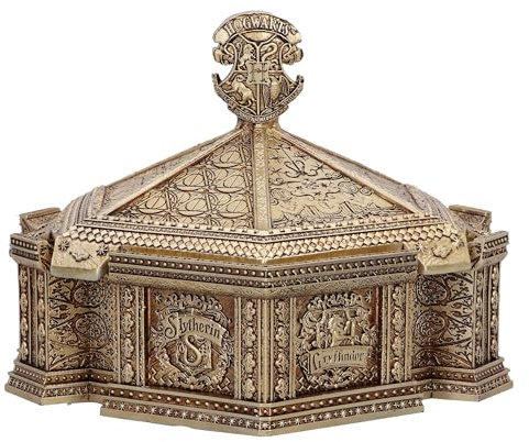 Nemesis Now Harry Potter Hogwarts Schmuckkästchen, Harz, Gold, offizielles Lizenzprodukt von Harry Potter, Hogwarts-Zubehörbox, innen aus feinstem Kunstharz, fachmännisch handbemalt