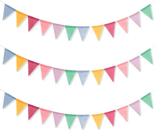 36pcs Guirnalda Banderines Multicolore, Banderines Triangulares 12M, Banderines Decoración Multicolores para Cumpleaños Boda Fiesta Jardín