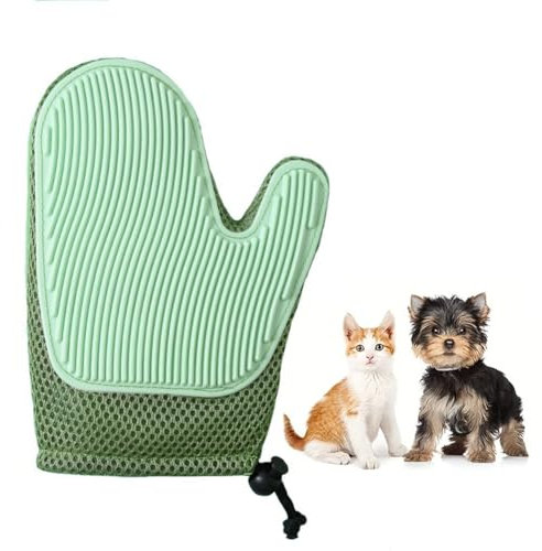 Guanti per cani e gatti, 2 guanti per la cura del pelo 2 in 1, efficace rimozione dei peli e massaggio delicato, facile da pulire