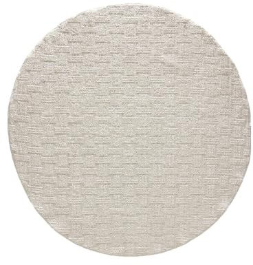 benuta Nest Teppich Lilibeth - Creme 160 cm rund - Kunstfaser - rund & im Style: Abstrakt,Geometrisch, Hygge & Cozy, Minimalistisch - Pflegeleicht für Wohnzimmer Schlafzimmer