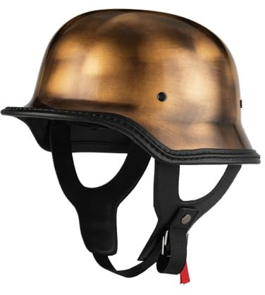 Jet-Helm Retro Halbhelme, Motorradhelm Brain-Cap, ECE/DOT Genehmigt Halbschale Scooter-Helm, Erwachsene Damen Herren 3/4 Retro Klassischer Moped-Helm C,XXL(63-64)