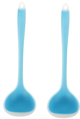 DECHOUS 2stücke Silikon Suppenkelle Haushalt Kochwerkzeug Schöpfkelle Küche Zubehör Kochen Schöpfen Unzerbrechlich Schonend Für Töpfe Pfannen Kochen Zubereiten Mahlzeiten