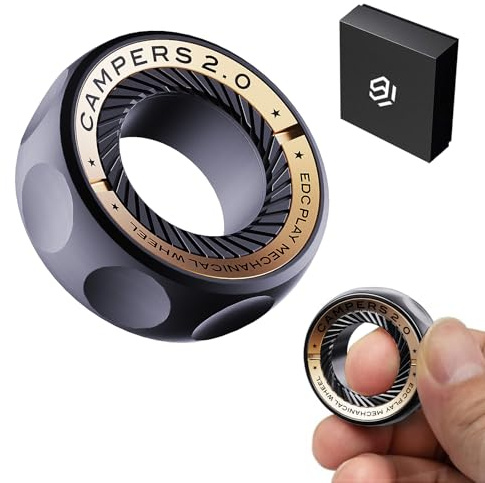 Fidget Spinner for Stress Relief – DIY Magnetic Fidget Ring with Engaging Sounds, EDC Stainless Steel Toys for Adults & Teens, Perfect for Work, Study, Waiting, Gift and Stocking Stuffer