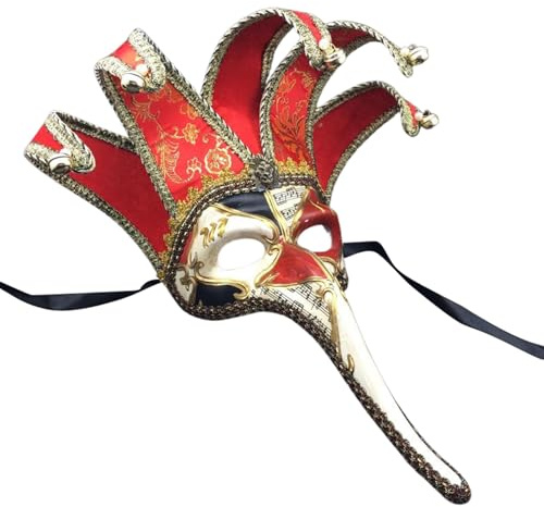 Generisch Venezianische Maske mit Langer Nase Unisex Schnabelmaske Augenmaske Venezianische Maske Masquerade Mask für Maskenball Party Fasching Karneval Halloween