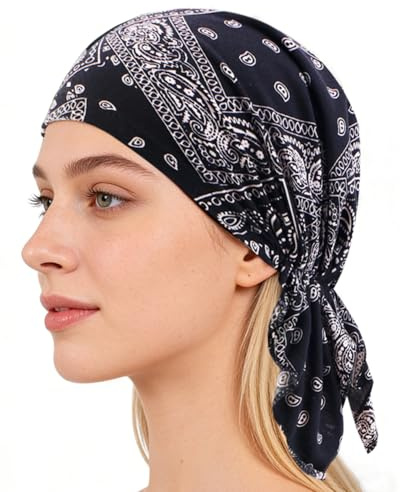 ORKSEA Chemo Headwear for Women Pre-Tied Head Scarf Slip On Headwraps Soft Turbans Cancer Hats Beanie Coverings Scarves