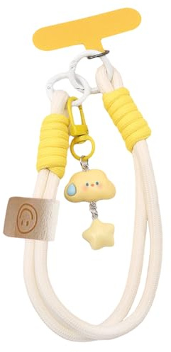 KEWUF Colgante para Móvil Cuerda Para Movil Correa De Muñeca para Teléfono, Cadena para teléfono móvil, correa para colgar en el teléfono móvil(Amarillo)