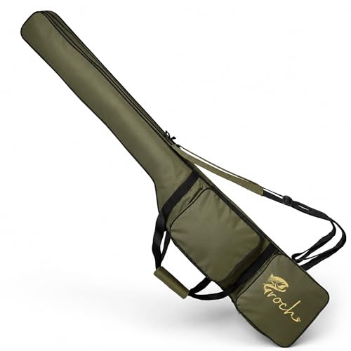 Croch Angel Rutentasche mit Schultergurt – wasserdichte Fishing Rod Bag, Angelruten Tasche Oxford, Große Kapazität Rutenfutteral für Angelruten & Rollen, Transporttasche Angeln Reise