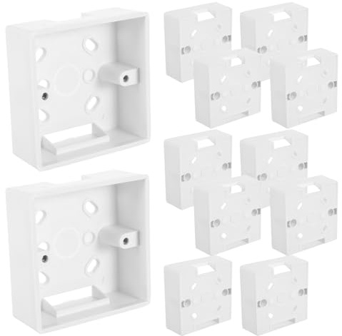 VALICLUD Scatola Interruttore a Parete da Incasso 86 MM Bianca Set 12 Pezzi Protezione Antincendio e Copertura Antipolvere per Installazioni Domestiche e Commerciali