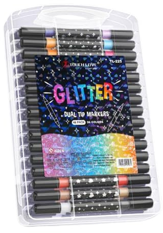 Glittergelpennor – 16 cm snabbtorkande markör | Mousserande gelbläckpennor, vibrerande skrivset flickor barn kvinnor vuxna, perfekt för påsk födelsedag skolhantverk, konstdagböcker
